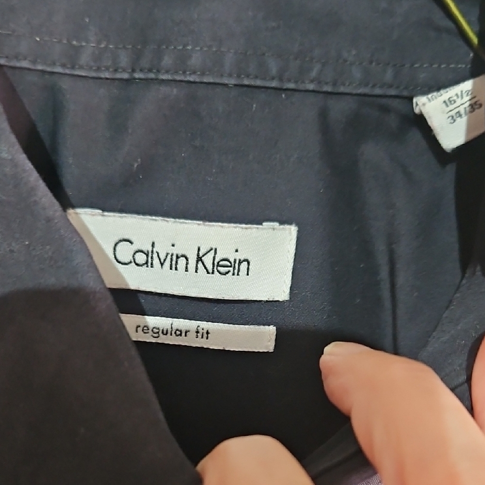 Calvin Klein Men's Black Dress Shirt 16.5 - Picture 2 of 4